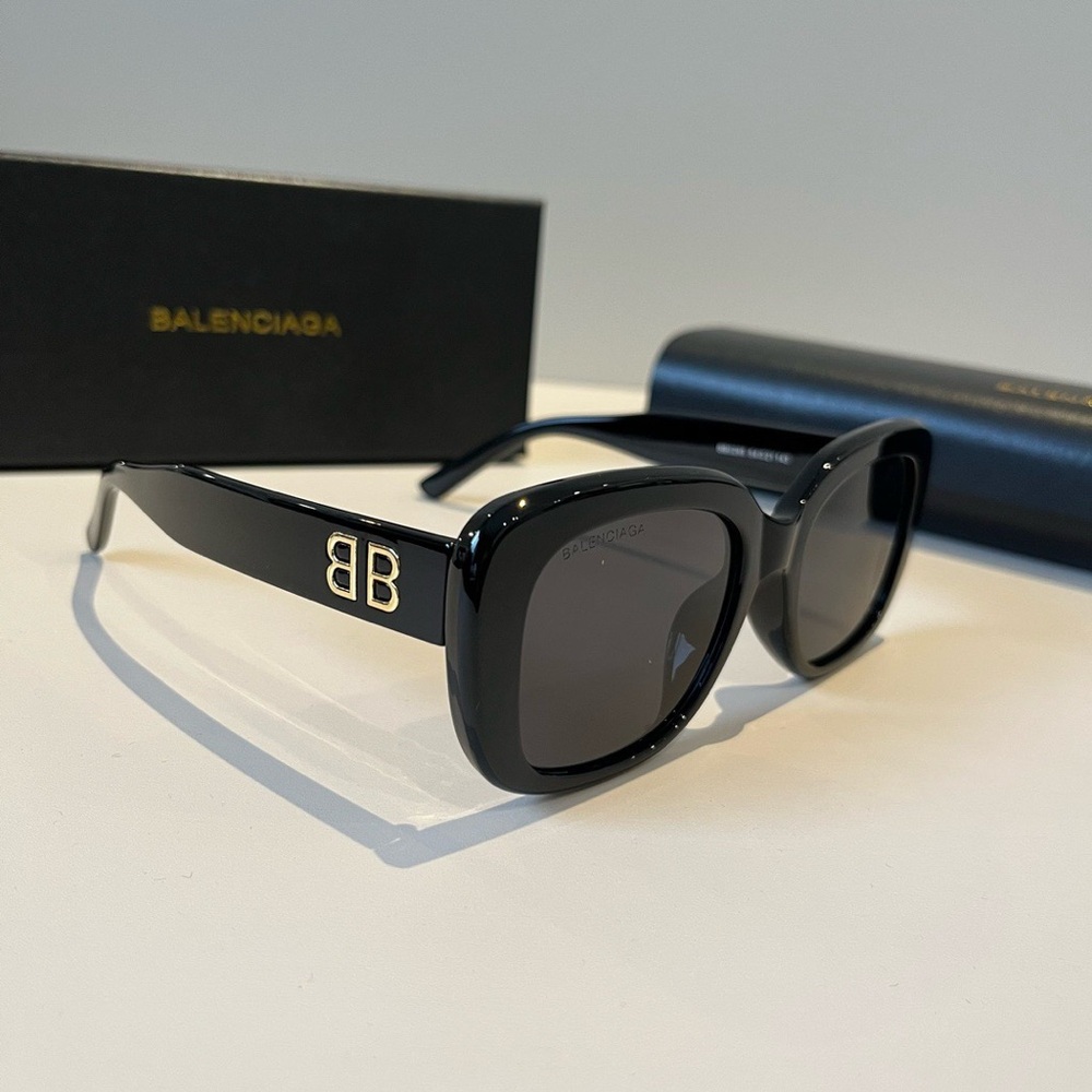 Balenciaga Black Square Sunglasses